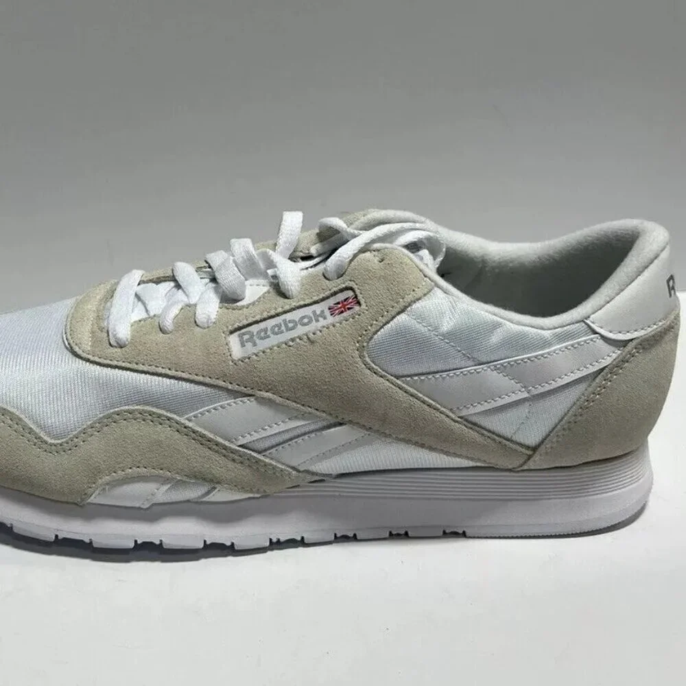 Reebok Men's Classic Nylon Sneaker White/Beige, Size 13 M